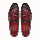 Greer Anderad Men's Leather Loafer Handwoven Shoes Burgundy GA-10-03 - Greer & Anderad