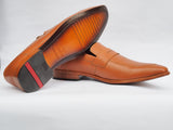 GA-1702 LOAFER MILLED / TUMBLED CALF LEATHER BROWN SLIPON SHOES FOR MEN (38-50)