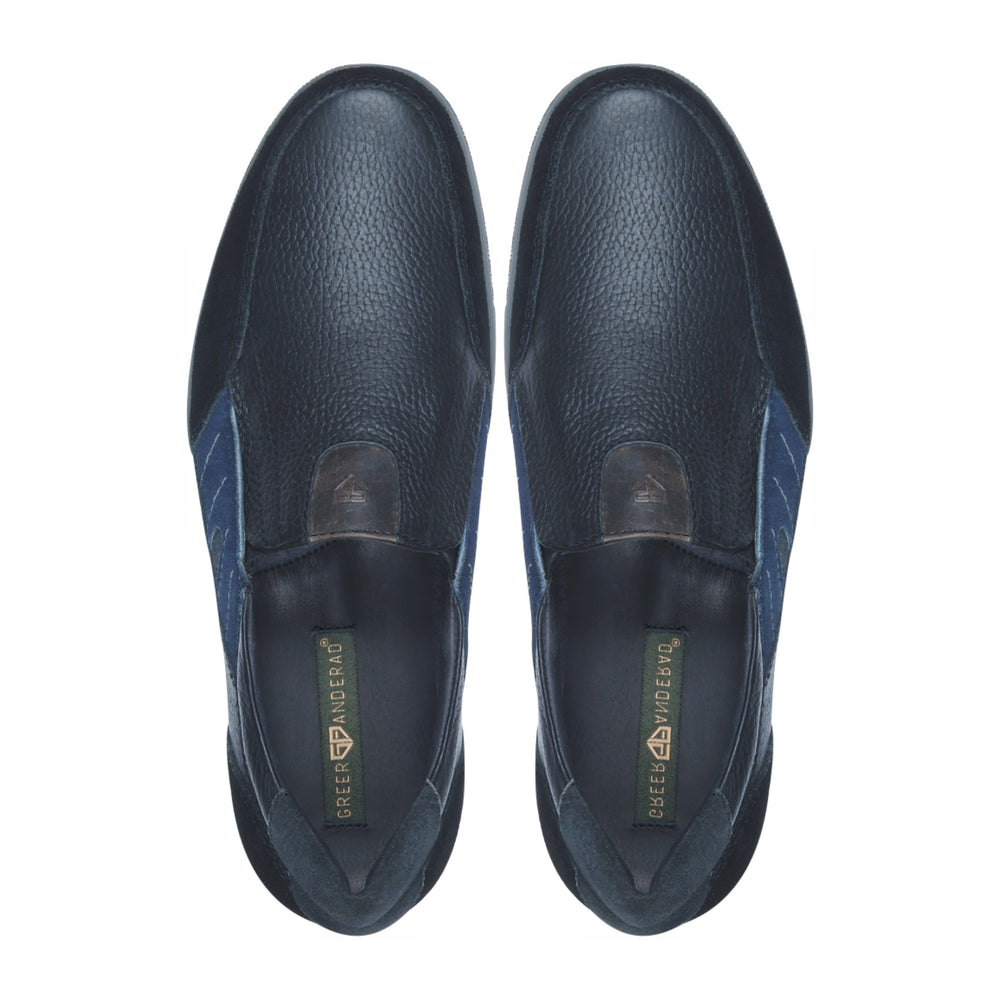 Greer Anderad Men's Leather Casual / Comfort Suede Slip-on Shoes Black GA-06-05 - Greer & Anderad