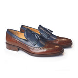 Greer Anderad Men's Leather Loafer Shoes Brown Blue GA-03-20 - Greer & Anderad