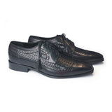 Greer Anderad Men's Leather Derby Handwoven Lace-up Shoes Black GA-02-20 - Greer & Anderad