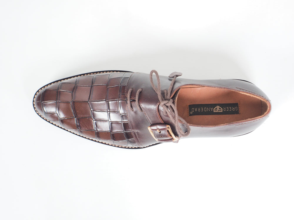 Greer Anderad Men's Leather Single Monk Strap GYW Shoes Brown GA-04-20 - Greer & Anderad