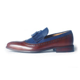 Greer Anderad Men's Leather Loafer Shoes Brown Blue GA-03-20 - Greer & Anderad