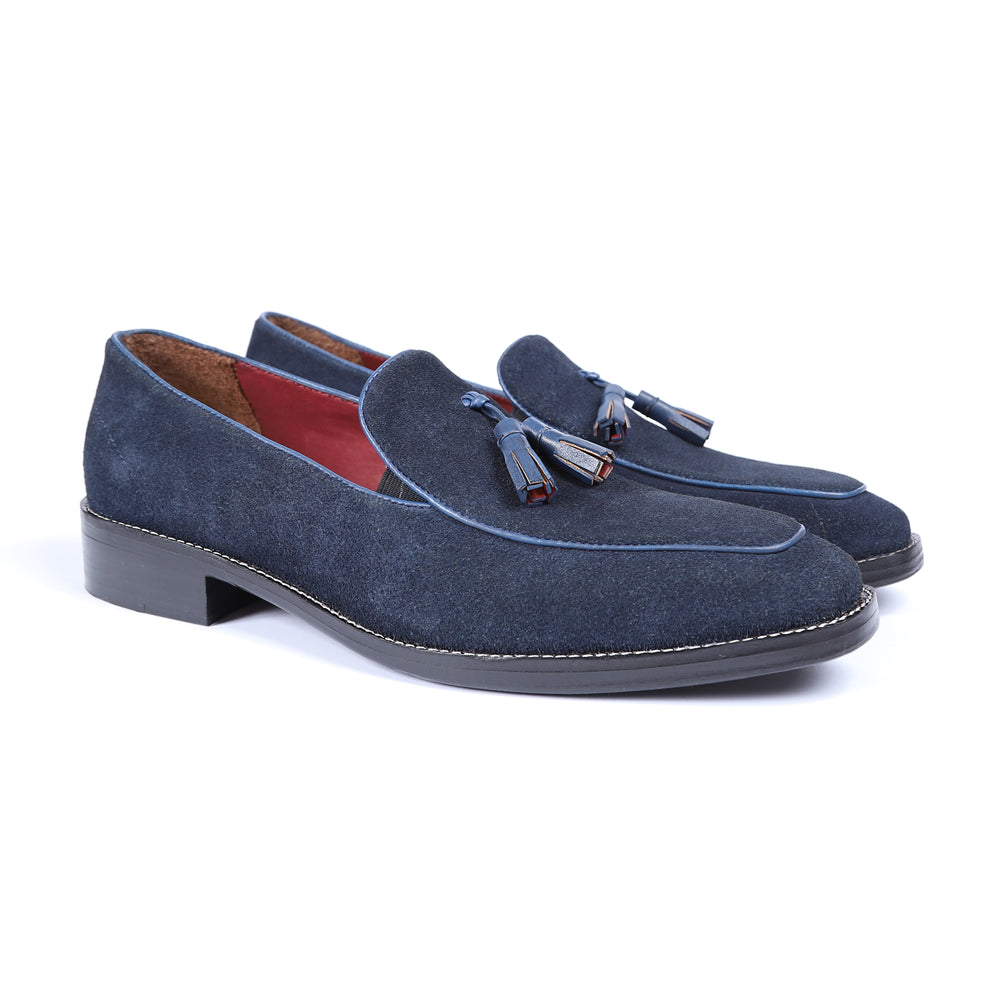 GA-16A102 LOAFER CALF SUEDE LEATHER BLUE SLIPON SHOES FOR MEN (38-50)