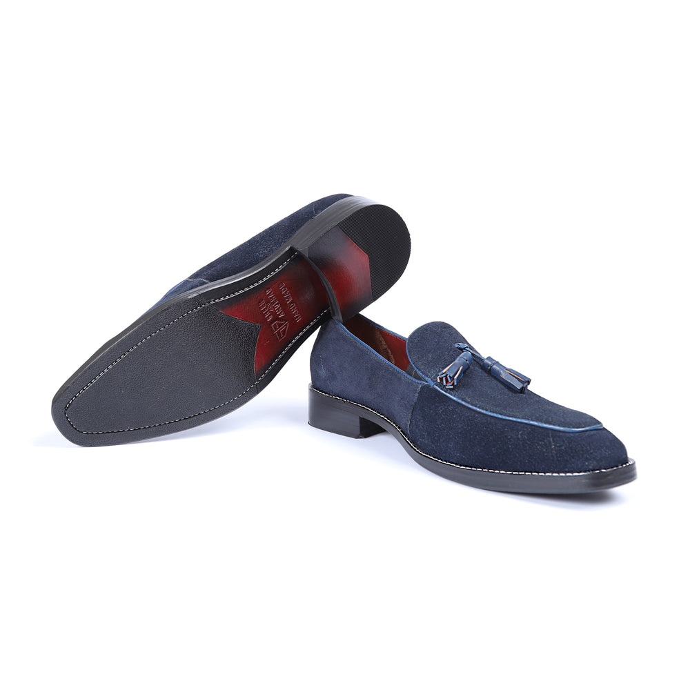 GA-16A102 LOAFER CALF SUEDE LEATHER BLUE SLIPON SHOES FOR MEN (38-50)