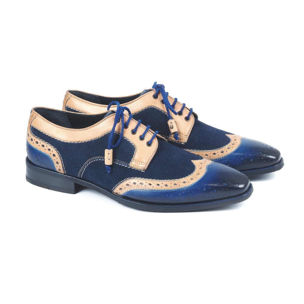 Greer Anderad Men's Leather Suede Lace-up Derby Shoes Blue GA-02-19 - Greer & Anderad