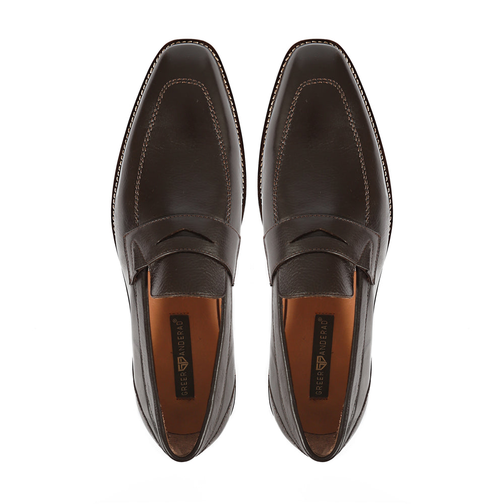 GA-17A02 LOAFER MILLED / TUMBLED CALF LEATHER BROWN (GYW) SLIPON SHOES FOR MEN (38-50)