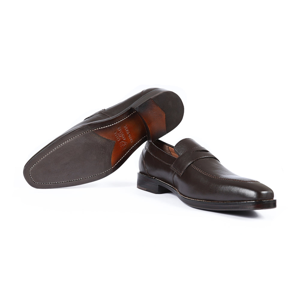 GA-17A02 LOAFER MILLED / TUMBLED CALF LEATHER BROWN (GYW) SLIPON SHOES FOR MEN (38-50)