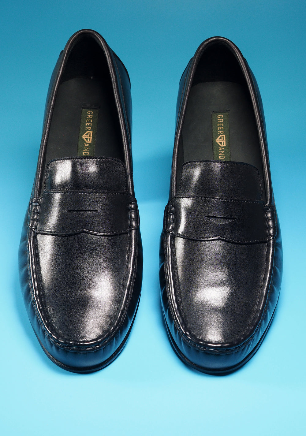 Greer Anderad Men's Leather Moccasin / Loafer Shoes Black GA-05-02 - Greer & Anderad