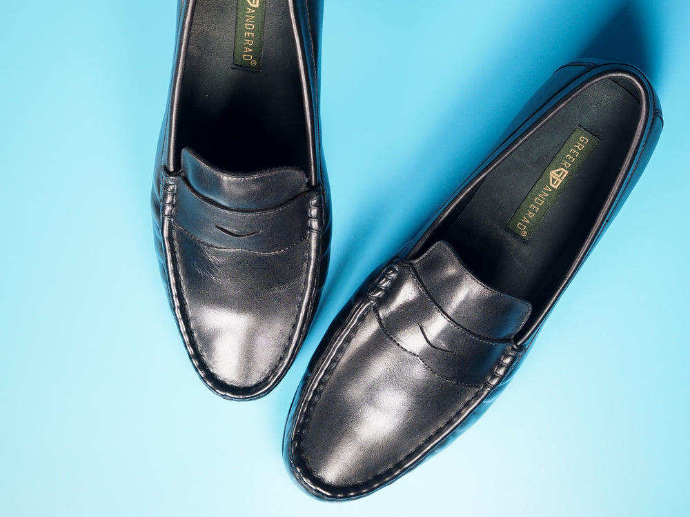Greer Anderad Men's Leather Moccasin / Loafer Shoes Black GA-05-02 - Greer & Anderad