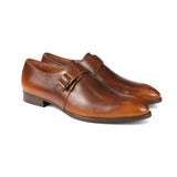 Greer Anderad Men's Leather Single Monk-Strap Shoes Tan Brown GA-04-06 - Greer & Anderad