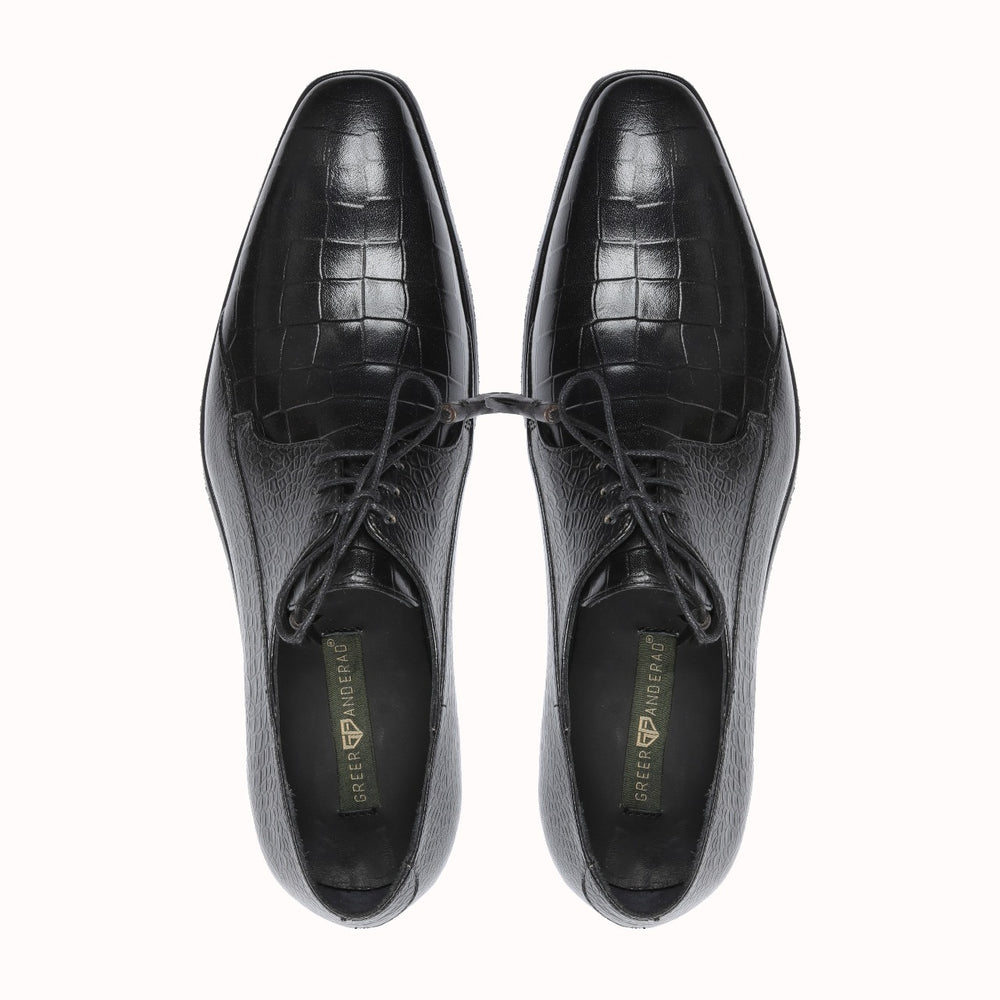 Greer Anderad Men's Leather Lace-up Derby Shoes Black GA-02-18 - Greer & Anderad