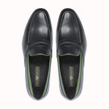 Greer Anderad Men's Leather Loafer Shoes Black Green GA-10-02 - Greer & Anderad