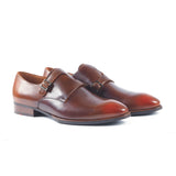 Greer Anderad Men's Leather Double Monk-Strap Shoes Tan Brown GA-04-10 - Greer & Anderad
