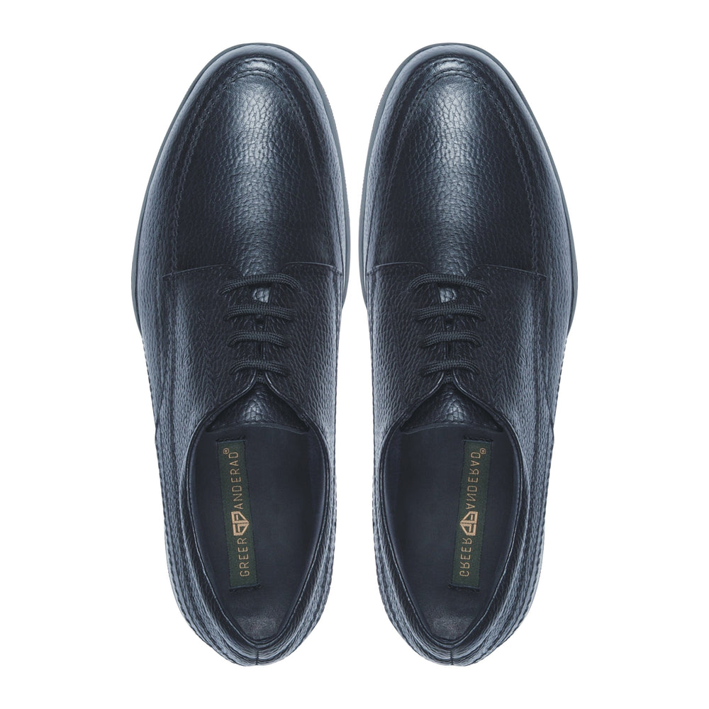 Greer Anderad Men's Leather Casual / Comfort Lace-up Derby Shoes Black GA-06-03 - Greer & Anderad