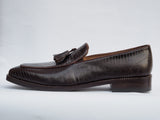 GA-16J02 LOAFER LIZZARD PRINT CALF LEATHER BROWN SLIPON SHOES FOR MEN (38-50)