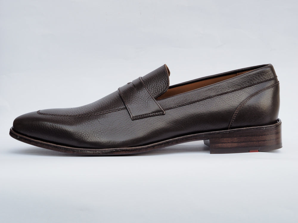 GA-1702 LOAFER MILLED / TUMBLED CALF LEATHER BROWN SLIPON SHOES FOR MEN (38-50)