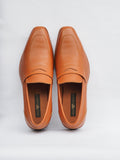 GA-1702 LOAFER MILLED / TUMBLED CALF LEATHER BROWN SLIPON SHOES FOR MEN (38-50)