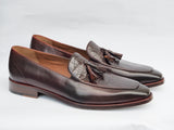 GA-16B02 LOAFER CALF LEATHER BROWN SLIPON SHOES FOR MEN (38-50)