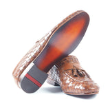 Greer Anderad Men's Leather Handwoven Loafer Shoes Tan Brown GA-10-04 - Greer & Anderad
