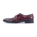 Greer Anderad Men's Leather Double MonkStrap Shoes Burgundy GA-02-35 - Greer & Anderad