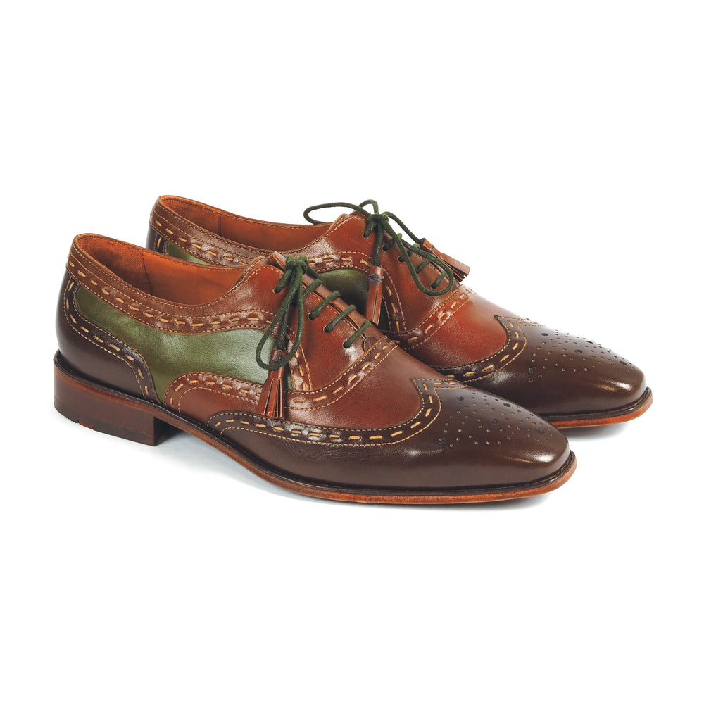 Greer Anderad Men's Leather Oxford Lace-up Oxford Shoes Brown Green GA-02-22 - Greer & Anderad