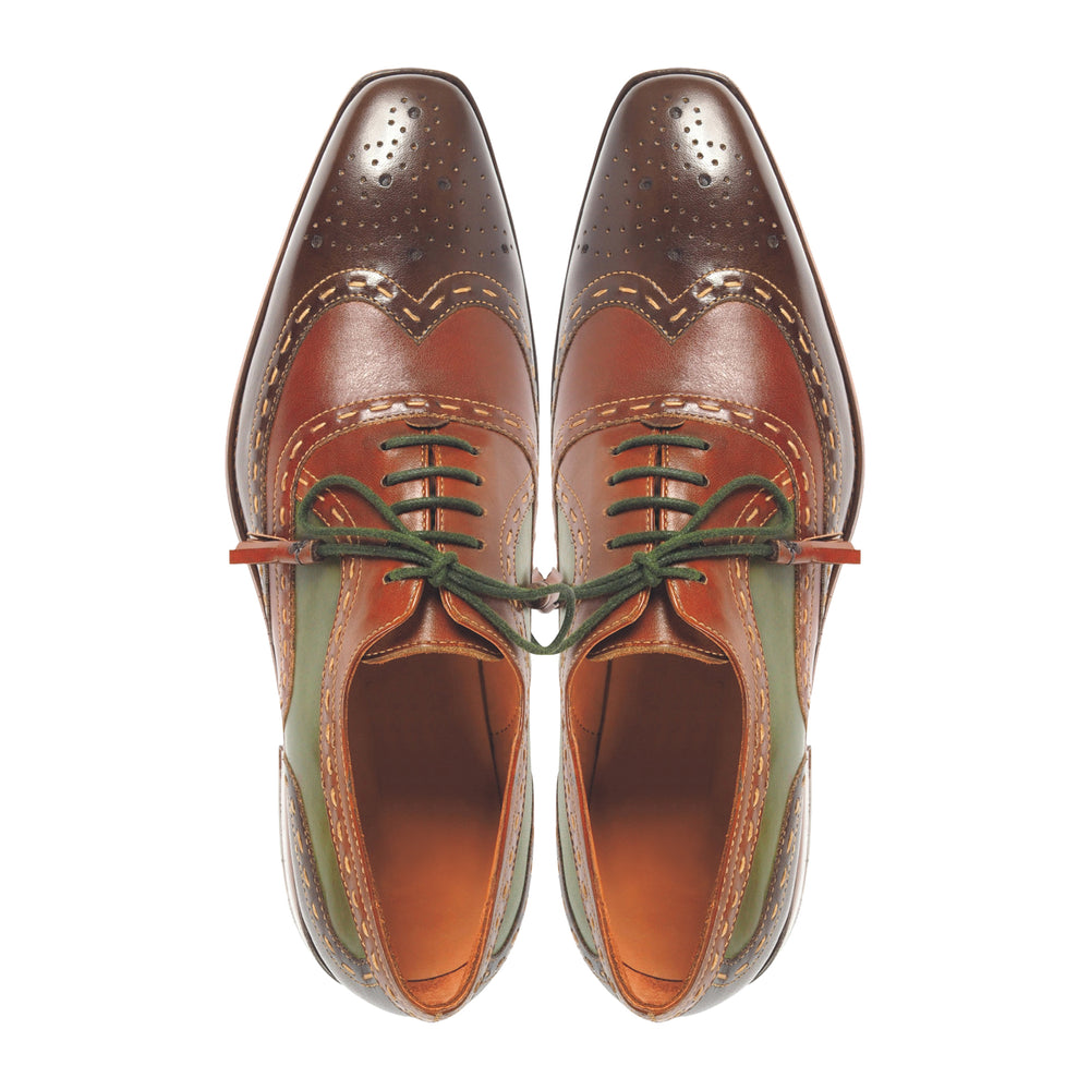 Greer Anderad Men's Leather Oxford Lace-up Oxford Shoes Brown Green GA-02-22 - Greer & Anderad