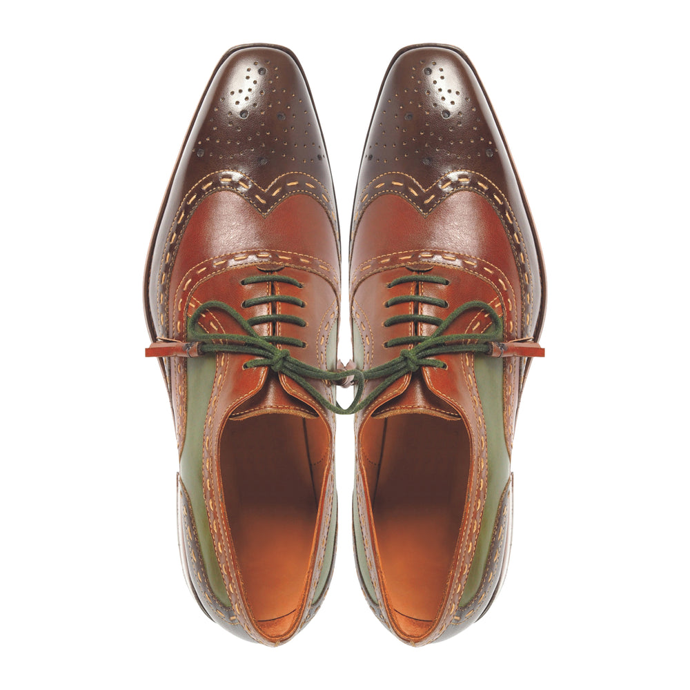 Greer Anderad Men's Leather Oxford Lace-up Oxford Shoes Brown Green GA-02-22 - Greer & Anderad