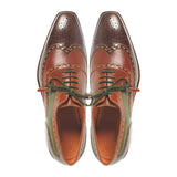 Greer Anderad Men's Leather Oxford Lace-up Oxford Shoes Brown Green GA-02-22 - Greer & Anderad