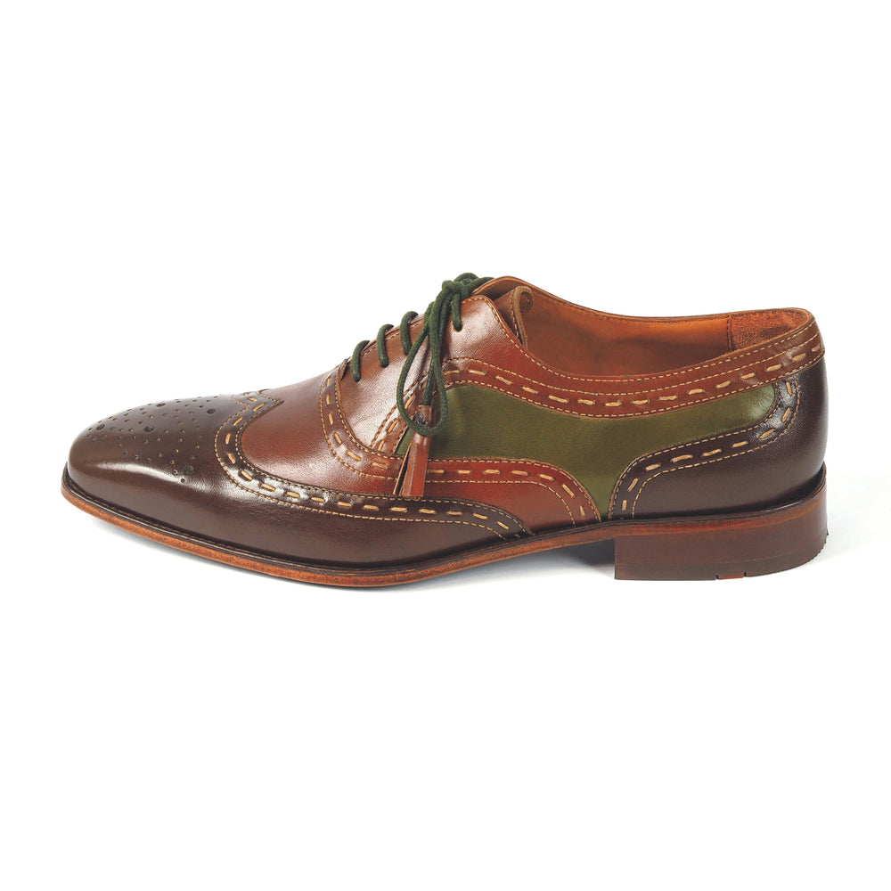 Greer Anderad Men's Leather Oxford Lace-up Oxford Shoes Brown Green GA-02-22 - Greer & Anderad