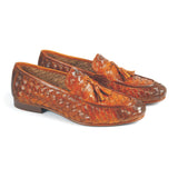 Greer Anderad Men's Leather Handwoven Loafer Shoes Tan GA-10-03 - Greer & Anderad