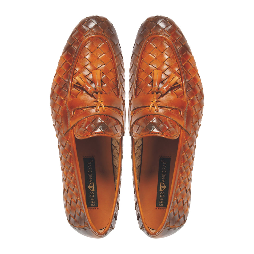 Greer Anderad Men's Leather Handwoven Loafer Shoes Tan GA-10-03 - Greer & Anderad