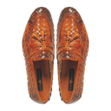Greer Anderad Men's Leather Handwoven Loafer Shoes Tan GA-10-03 - Greer & Anderad