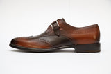 GA-03A03 MONKSTRAP CALF LEATHER TAN BROWN SHOES FOR MEN (39-50)